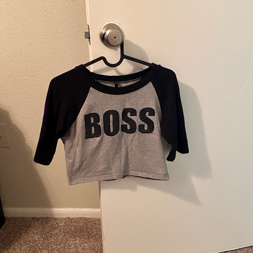 ❤️❤️ BOSS Babe half sleeve crop top shirt - Picture 1 of 2